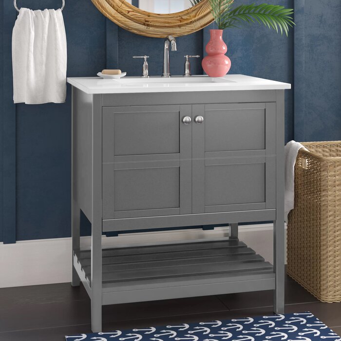 Beachcrest Home 30 Inch Single Bathroom Vanity In Grey & Reviews